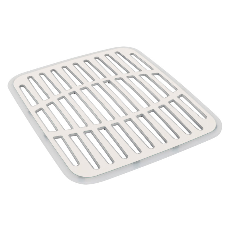 Spectrum Small Sink Mat Protector for Kitchen Sink with Raised Feet for Quick Drying and Water Flow, Soft Rubber Non Slip Surface Protects Dishes Glassware for Stainless Steel Sinks, Buttercream