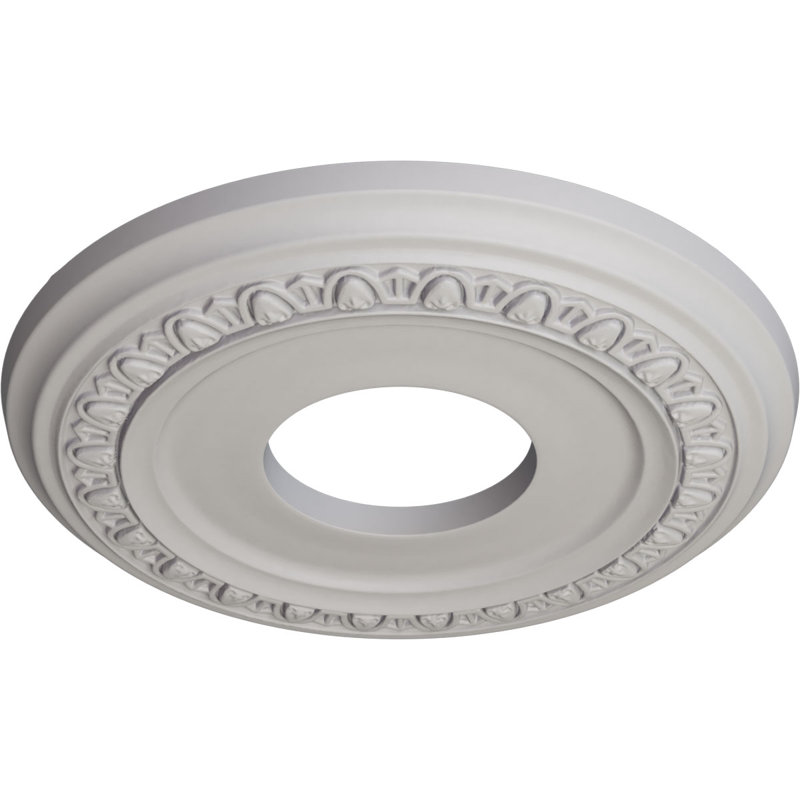 Médaillon de plafond Endurathane Jackson, DE 12 1/4 po x P 4 po x P 1 1/8 po (convient aux auvents jusqu'à 7 3/8 po), fini blanc ultra pur peint à la main