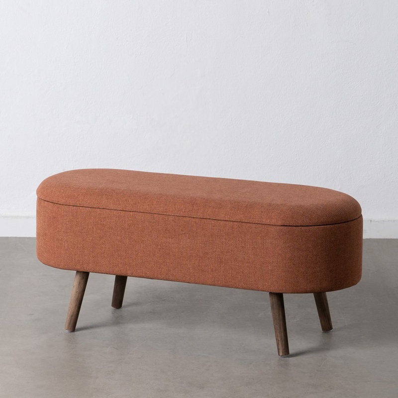 Spillville Polyester Blend Upholstered Storage Bench, Tile