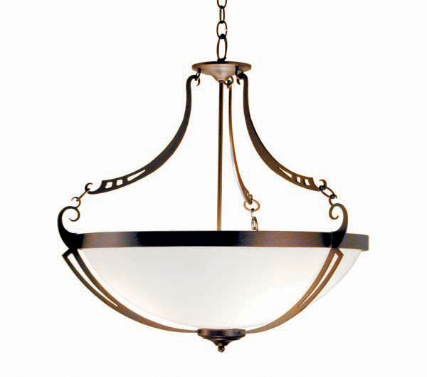 Luminaire suspendu unique et remarquable à 3 lumières Focus, Clou rouillé