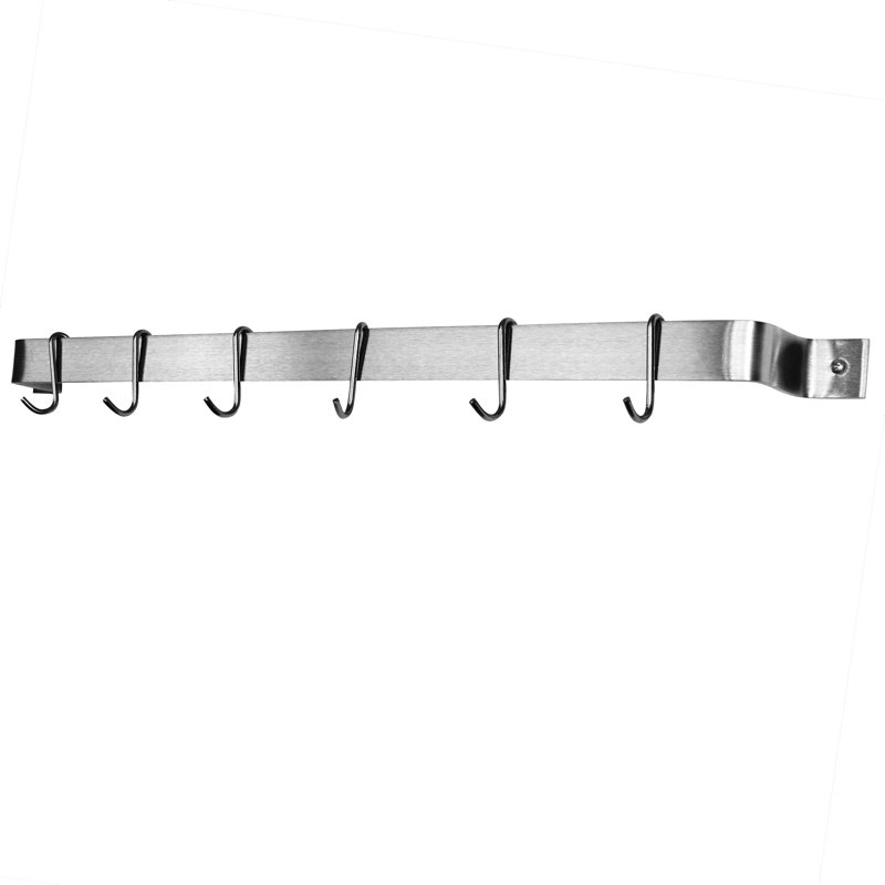 Handcrafted Easy Wall Mounted Pot Rack, 3" H x 36" W x 3" D, Stainless Steel