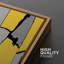 Carreaux effet vitrail jaune et gris, impression sur toile-439587185