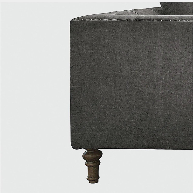 Chaise d'appoint grise avec coussin