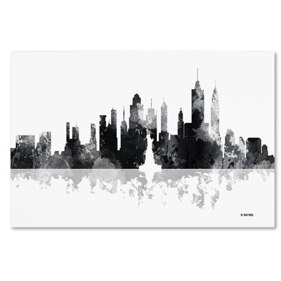New York New York Skyline BG-1 by Marlene Watson - Graphic Art on Canvas
