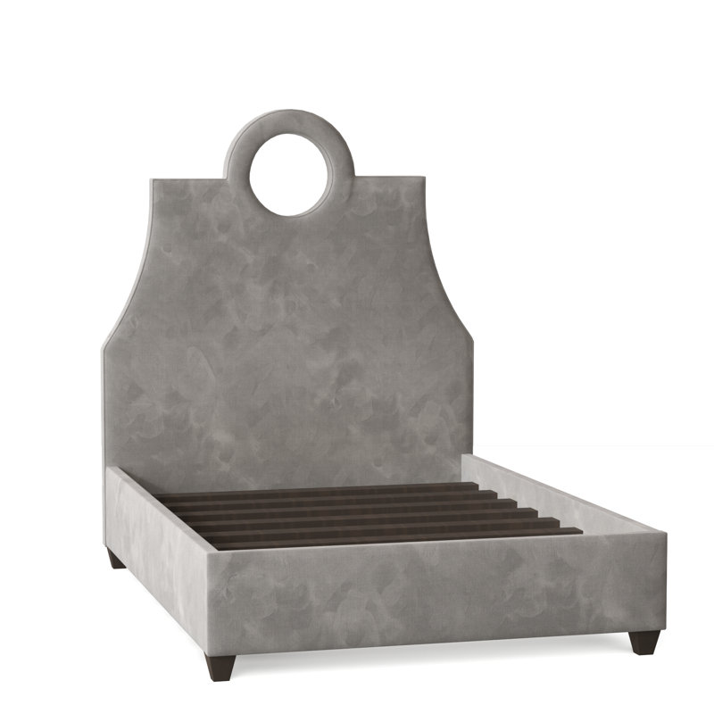 Tess Upholstered Bed, Queen, Savona Ruby, Brown Mahogany