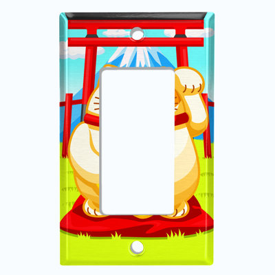 Plaque d'interrupteur en métal (Lucky Cat - Simple berçant)