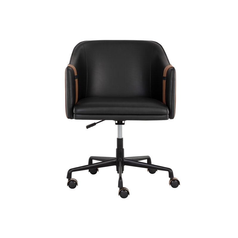Swivel Office Chair, Brown/Black