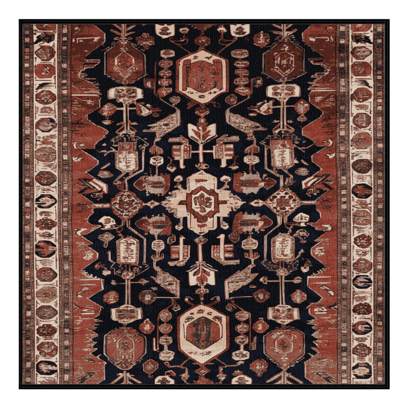 Machine Washable Persian Brown Area Rug, Square 8'