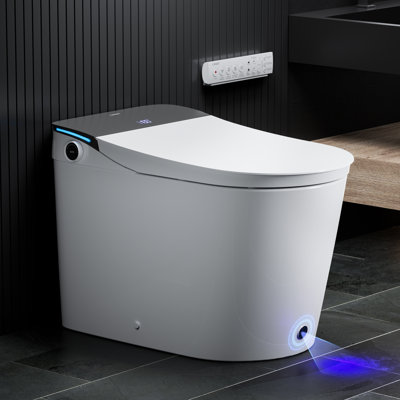 Smart Toilet With Bidet And Tank Build In, Bidet Toilet With Foam Dispenser, 1000G Map Flushing, Full-Area Seat Sensor, Auto Temperature Control Heated Seat, Auto Open/Close, Foot Sensor, Deodorization, Remote