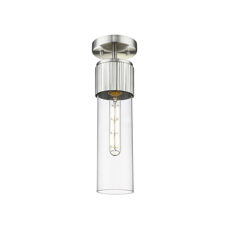 Plafonnier encastré 12 lumières Bolivar, Transparent, H 15,25 po x l 4 po x P 4 po, Nickel satiné