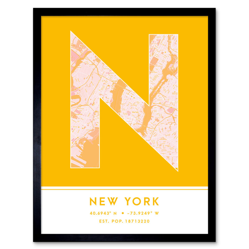 New York New York United States City - Single Picture Frame Typography