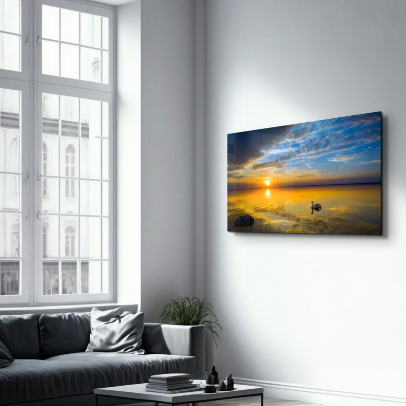 Lekeya Elegant Tempered Glass Wall Art Painting, 13.8 x 21.7 inches | 100% Tempered Glass, Thickness: 0.16 inches | UV Printed for Vibrant Colors | Perfect for Home Decor, Living Room, & Office Spaces