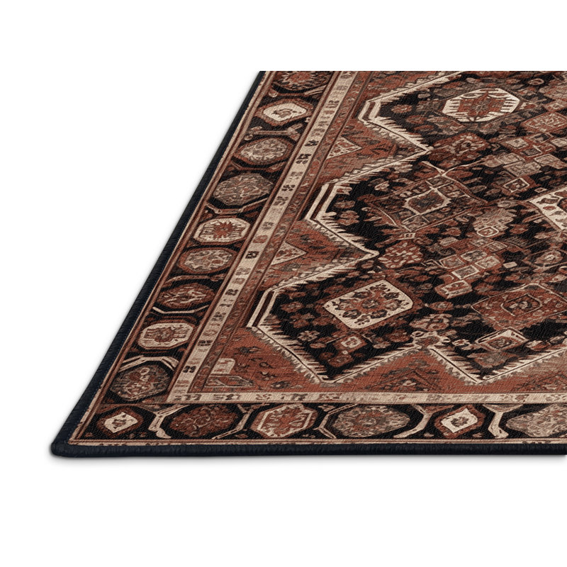 Tapis brun lavable à la machine, Rectangulaire 8 pi x 10 pi