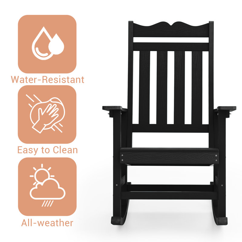 Joyceann All-Weather Plastic Lounge Chair, Noir