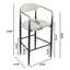 Ensemble de 2 tabourets de bar, tabourets de bar rembourrés à hauteur de comptoir avec dossier pour îlot de cuisine, pieds en fer-2131331706-2131331704