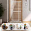 MoraRise 180?cm Extra Tall Pet Gate, Adjustable 70-107cm Safety Gate for Cats & Dogs, No-Drill Wide Gate with One-Hand Operation, Auto-Close Door, Stair, Hallway Use