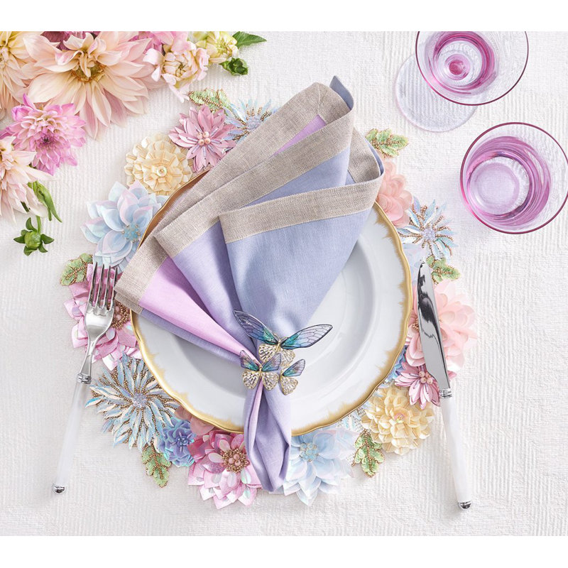 Dip Dye Linen Napkin, Lilac/Periwinkle