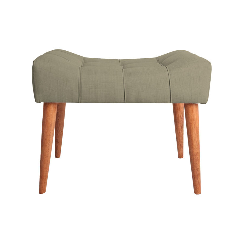 Pouf gris élégant avec structure en bois massif, 22,8 po x 17,7 po x 15,7 po | Tissu 100% polyester, facile à nettoyer | 32 coussins en mousse pour plus de confort | Idéal pour le salon, la chambre à coucher et la décoration intérieure