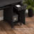 Small Computer Desk with Hutch in Vintage Black-328680182