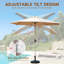 Parasol de patio 9 pi - bloquant, imperméable, inclinable, pour le jardin, la terrasse, la cour, la piscine, la résistance au soleil beige, facile à utiliser