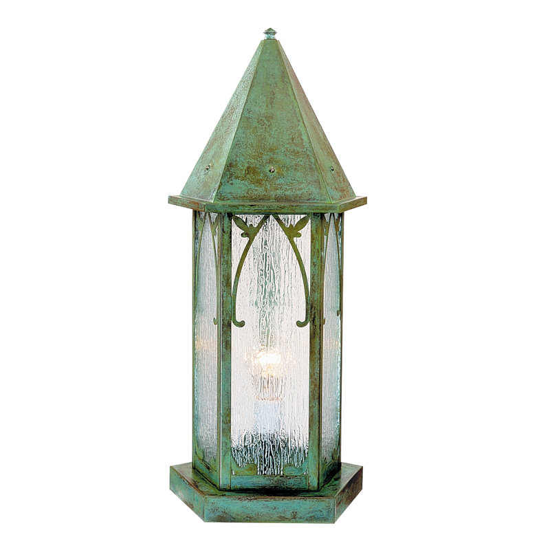 Luminaire d'extérieur à 1 lumière Sebring, H 23,75 po x l 10 po, Noir satiné, Mica amande