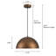 Luminaire suspendu en dôme doré à 1 lumière Aubreir-614181400