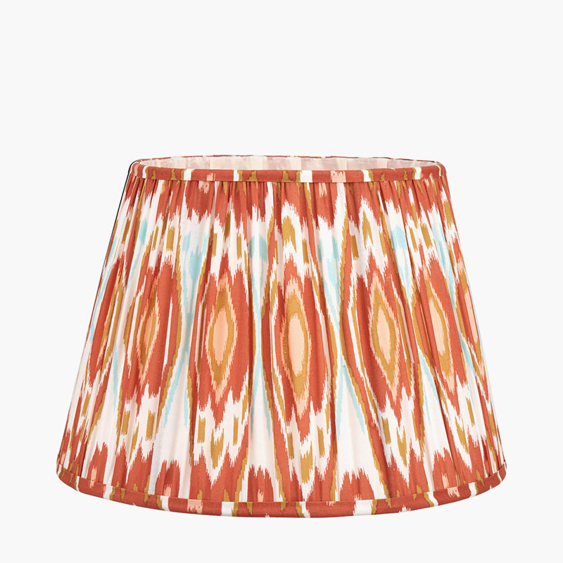 Pleated Cotton Cylinder Shade, 28cm H x 40cm W x 40cm D, Orange