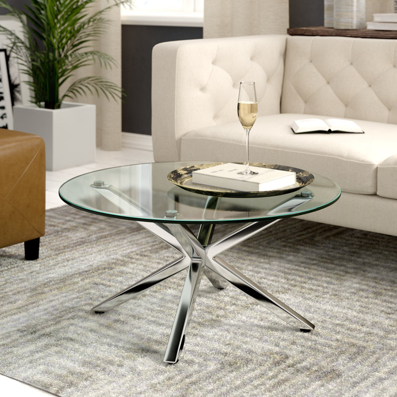 Adda Cross Legs Coffee Table, Chrome