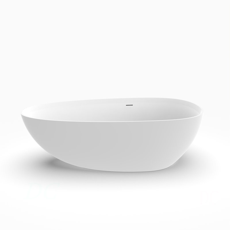 71 Inch Artificial Stone Solid Surface Freestanding Bathroom Bathtub