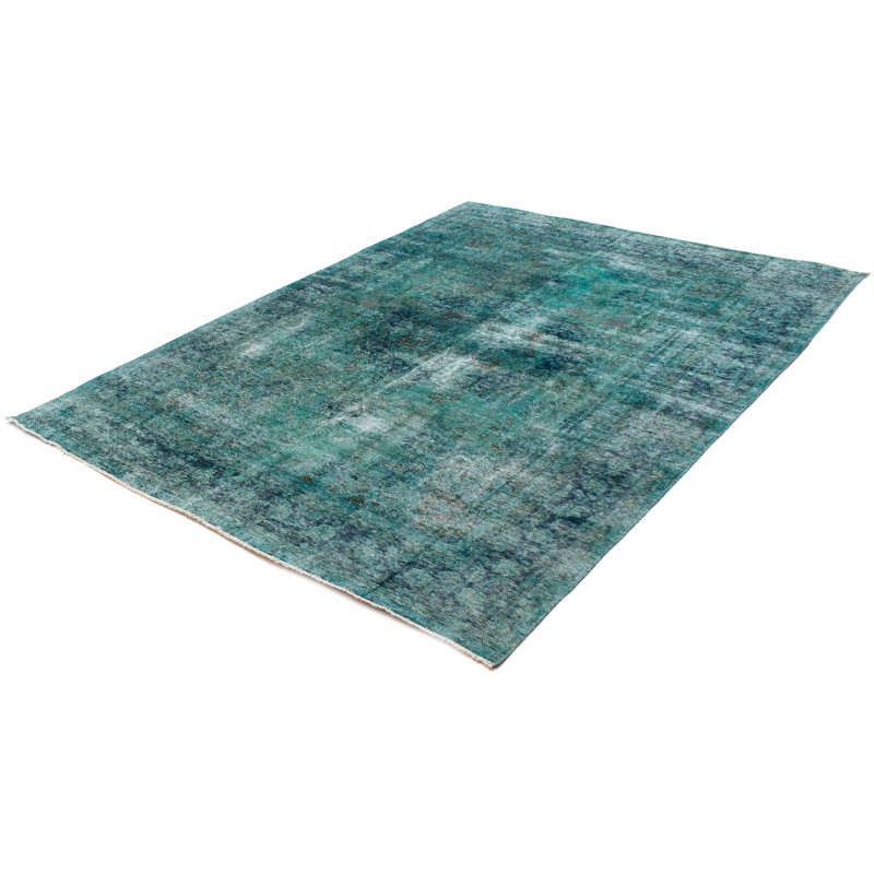 Tapis sarcelle à transition de couleur 9 pi 7 po x 12 pi 6 po