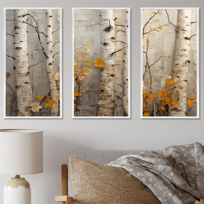 «Autumn Birch Tree Elegance» - art mural arbre