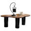 Table basse moderne en forme de nuage pour espace de vie, noir, vernis cuit lisse, installation rapide, 40,45 profondeurs de style primaire, structure, facile à entretenir, largeur de 25,3 po