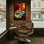 Nature morte abstraite avec vin et cigares-718805974