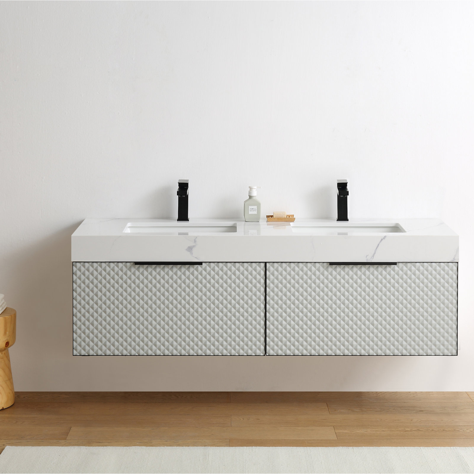 Diedrick 72'' Double Bathroom Vanity, Silver Gray