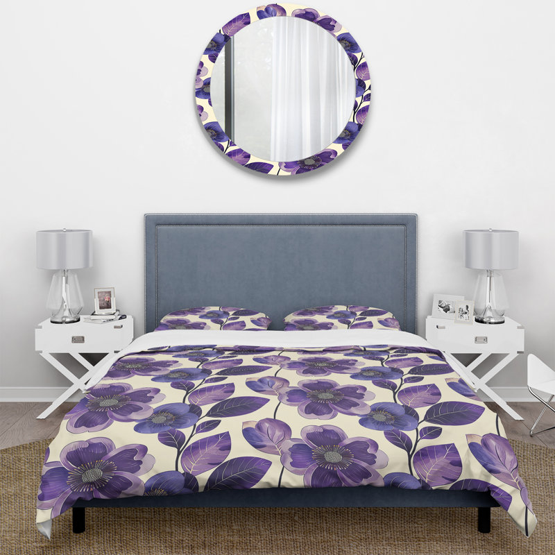 Ensemble de housse de couette Mid-Century, Housse de couette pour grand lit + 2 taies décora