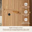 Bureau de direction cannelé de 55 pouces avec verrou d'empreinte digitale, bureaux d'écriture d'ordinateur modernes avec prise de courant, bureau à domicile avec plateau pour clavier et compartiment de rangement ouvert-652472796