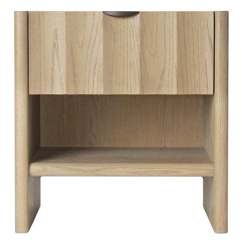 Finley 1 - Drawer Solid Wood Nightstand, Natural Pale Oak