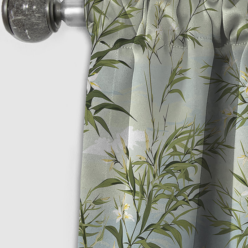 Motif de bambou tropical Zen II - rideau floral - rideau occultant floral - 1 panneau, L 52 po x L 120 po