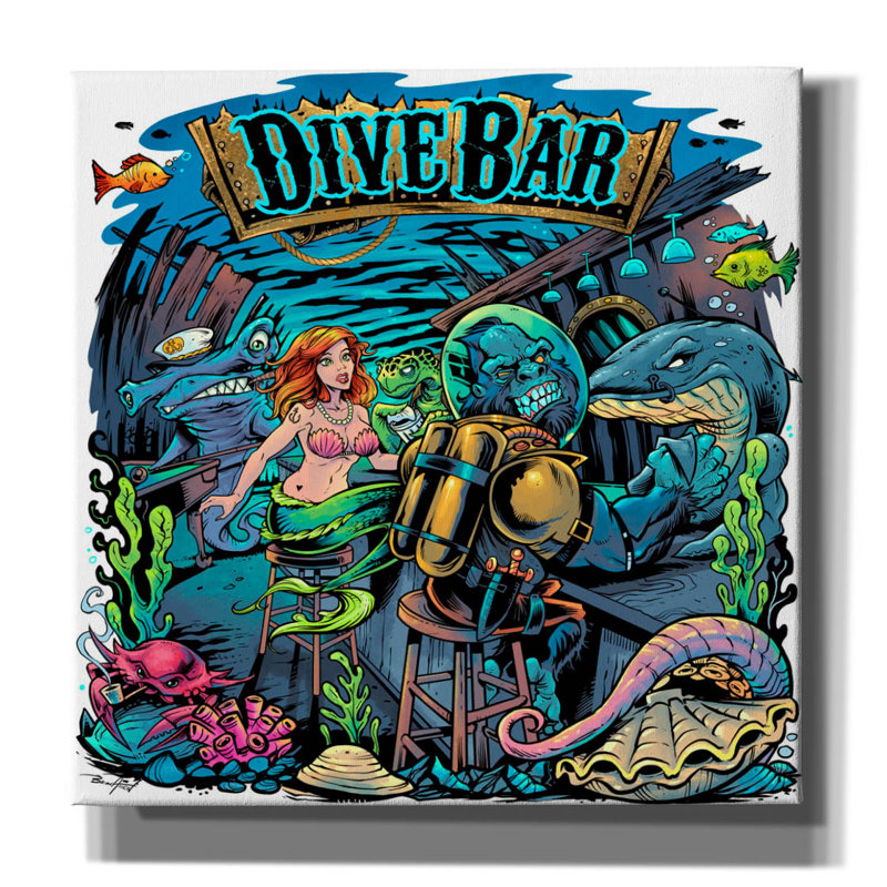 Bonito " Dive Bar ", 18" H x 18" W x 0.5" D
