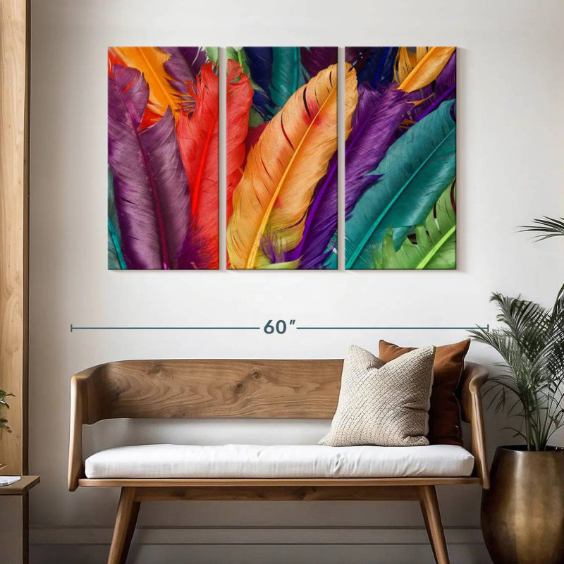 Kerner Vibrant Feathers, 32" H x 50" W