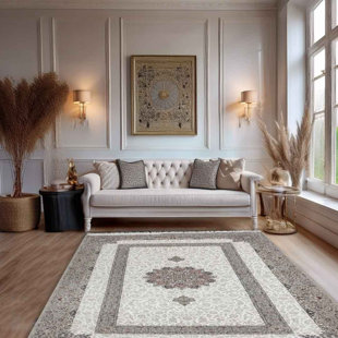 Minyatur Premium Quality V0233B Light Vizon/White Abstract Modern Turkish Area Rug