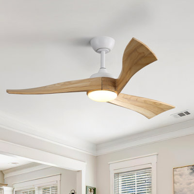 132cm 3 - Blade Classic Propeller Ceiling Fan With Remote Control And Led Light Kit Included