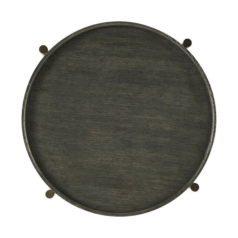 Repose Solid Wood End Table, 22" H x 24.25" W x 24.25" D, Charcoal Oak