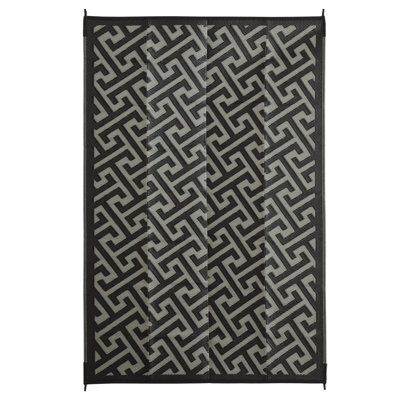 Beige/Black Outdoor/Indoor Area Rug