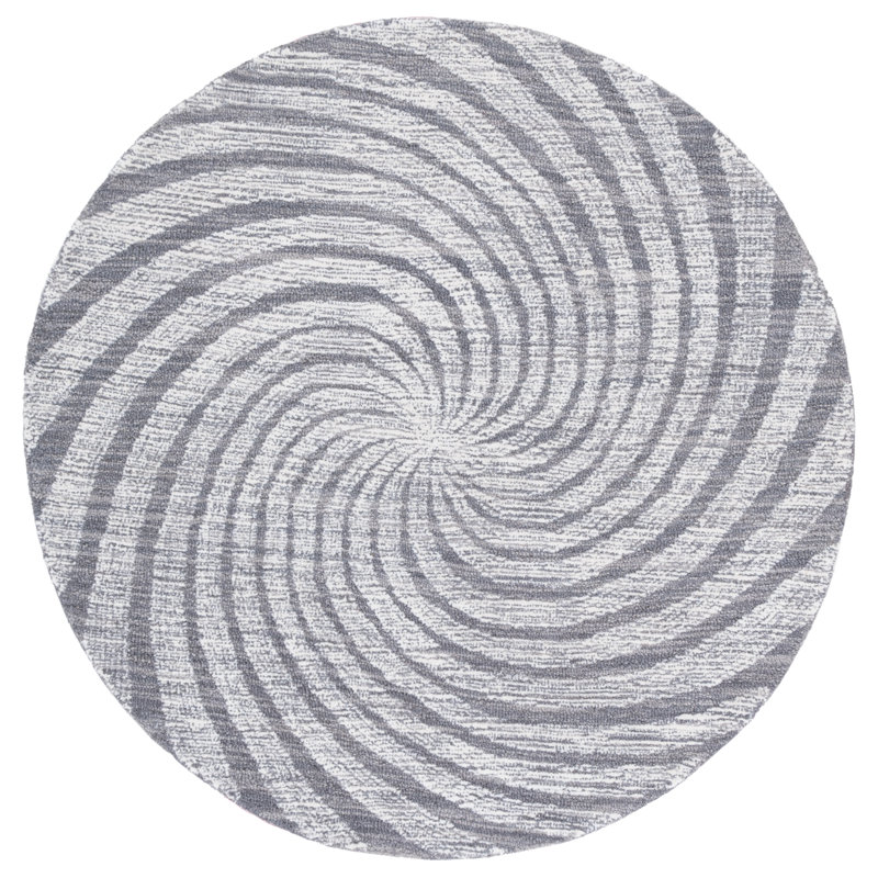 Nouveauté 201 80% laine; Tapis spiralé 20% coton, Rond 3 pi