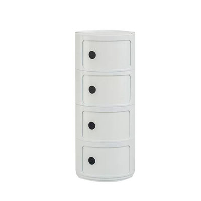 Ensemble de 4 tiroirs de rangement empilables en ABS - Armoire modulaire ronde pour chambre à coucher et salon