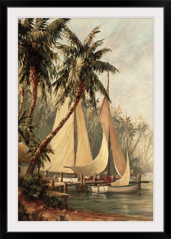 «Rum Cay», reproduction d'art, Impression encadrée, H 38 po x l 28 po, Noir