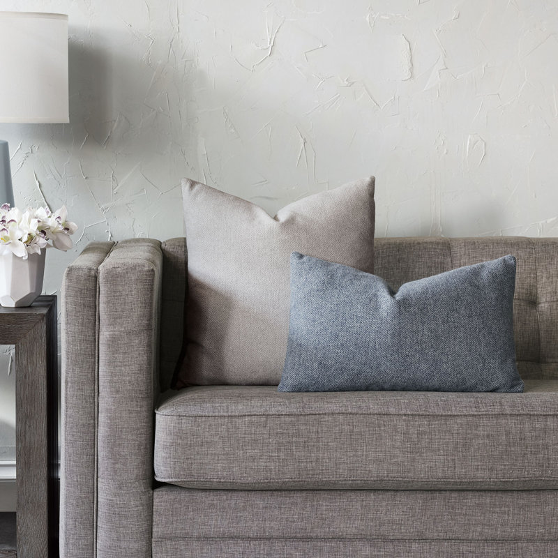 Alroy Square Pillow Cover & Insert, Heather Gray