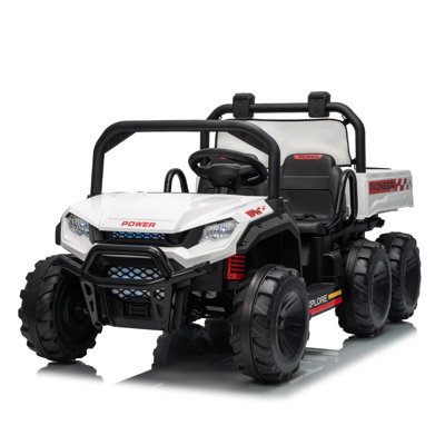 24V 4WD Kids Electric Ride On Dump Truck, 2-Seater UTV Off-Road Vehicle with Remote Control, Electric Ride On Toy for , Outdoor Play Vehicle