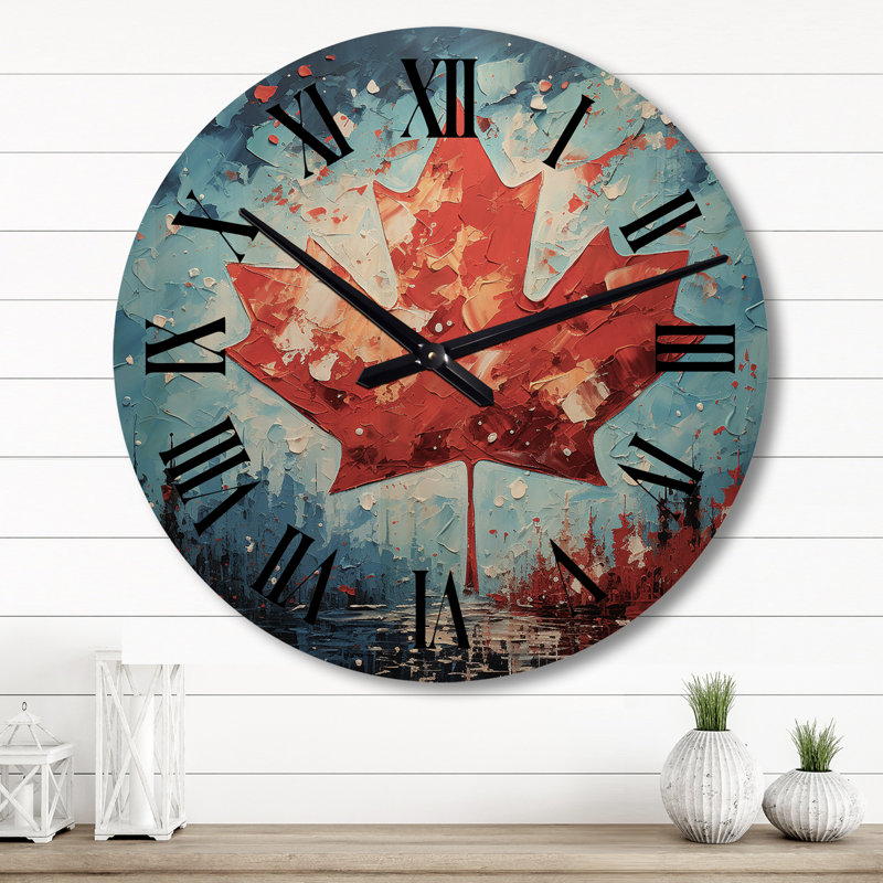 Horloge murale en bois massif Minja, Grand